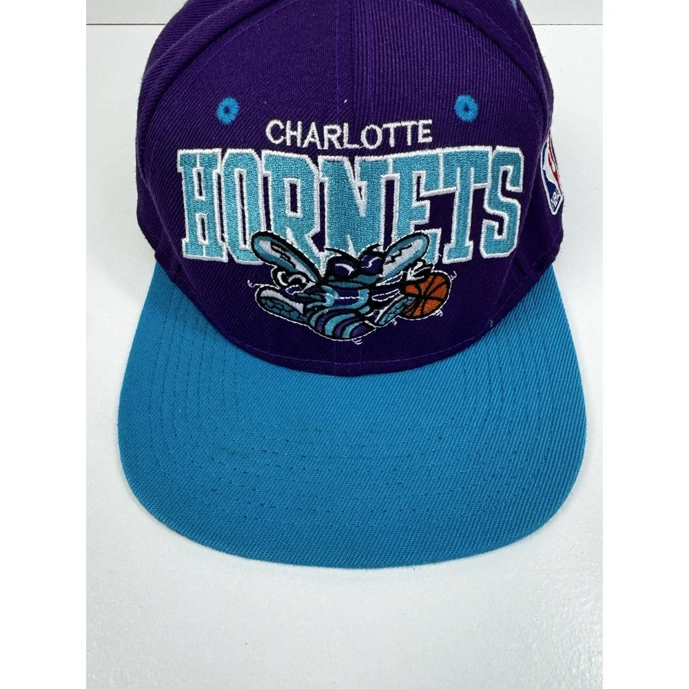 Mitchell & Ness Charlotte Hornets Snapback Hat Purple/Teal Cap Hardwood Classics